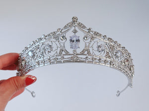 Elegant Retro Silver Cubic zircon Crystal Tiara – Bridal & Prom Rhinestone crown for Women