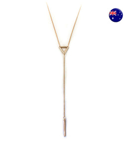 Women Bohemian Retro Gold color Simple fine Bar Simple Long Necklace Pendant