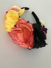 Women BLACK orange flower Halloween Bride Party Hair Headband tiara Prop Garland