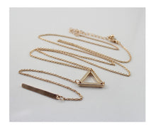 Women Bohemian Retro Gold color Simple fine Bar Simple Long Necklace Pendant