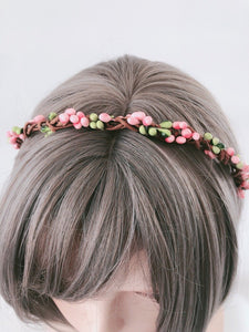 Women Flower Girl Berry Rustic Wedding Beach Tiara hair headband Garland