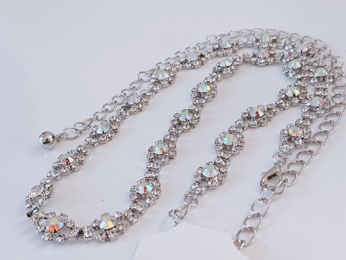 Women Bride Crystal bling Rhinestone Gorgeous Wedding Dress Party Chain Belt