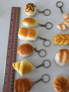 3x Slow rising Scented Bakery Bread Keyring Squeeze toy Strap