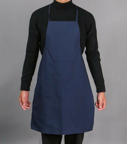 Mens Women Kitchen Chef Barbecue Butcher Cook Protective Plain Navy Apron Smock