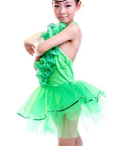 Girl Children Kids Ballet Dance Latin Performance Jazz Tutu Costume Party Dress