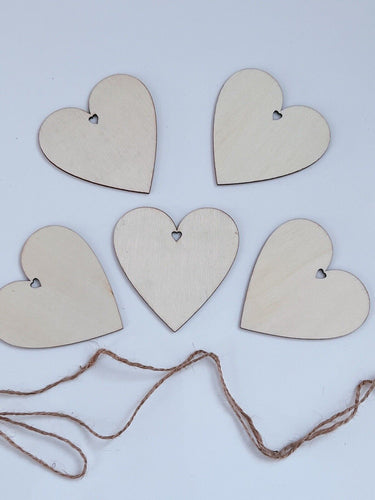 AU 5x Natural Wooden LOVE Heart Craft Gift Hanging Tag Novelty Gift Wrap Favor