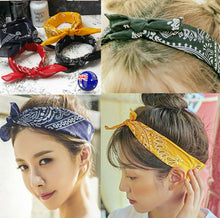 Women Retro BOHO Cotton Paisley Bandana Hair Head Headband Wrap Square Scarf