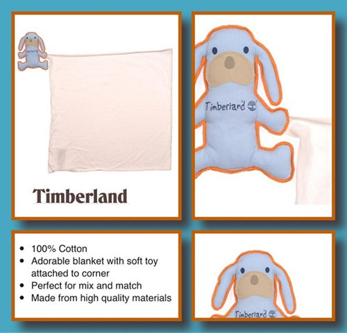 Kids Timberland Baby soft Blanket PUPPY Comforter Security Blankie with Toy