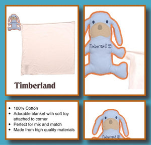 Kids Timberland Baby soft Blanket PUPPY Comforter Security Blankie with Toy