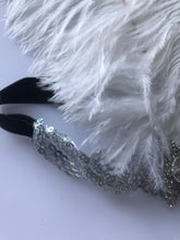 Women Lady retro White Feather Flapper Party Hair headband accessory fascinator