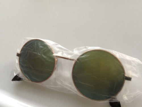 Children Boys Girls Kids Retro 80' 70' Metallic Round Frame eye sunglasses prop