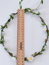 Women Cream White Daisy flower Leaf Hair Headband Crown Tiara Garland Wreath