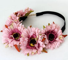 Women Girl flower Red Pink Daisy wedding Party Hair Elastic Headband Garland