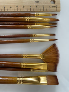 10PC Wooden Artist Paint Brush Set - Acrylic, Watercolor & Oil Painting