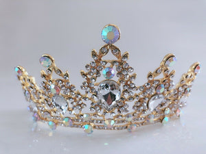 NEW Women Gold Rhinestone Crystal Wedding Bride Party Hair Headband Crown Tiara