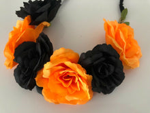 Women Girl Halloween Party Orange flower headband hair Elastic band Garland