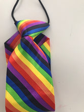 Kids Boys Girl Rainbow Colorful Multi-colored Stripe Party Pre tied Neck ties