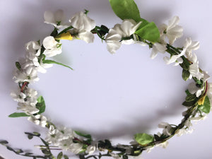 Women wedding Creamy White Flower leaf bride Party Hair Headband Crown Garland