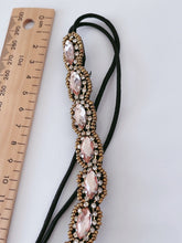 Women BOHO Pink Crystal Beads Rhinestone Beach Braided Hair Headband Head band