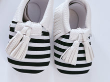 Baby Girls Children Kids White Black Stripe Sailor Tasseled Crib Dress Shoes