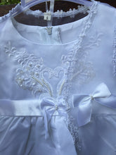 Baby Girl Christening Baptism Dress Set with Bonnet – White Lace Gown