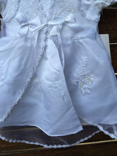 Baby Girl Christening Baptism Dress Set with Bonnet – White Lace Gown