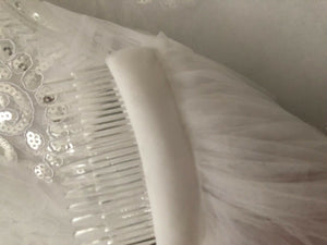 3M Cathedral Wedding Veil – Lace Bridal Veil with Embroidery & Beaded Edge