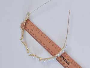 Elegant Pearl Moon Tiara – Gold Crecent Headband