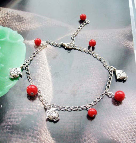 Women Girl Fashion Red turquoise Fish Wrist Anklet Bracelet Chain Gift for her