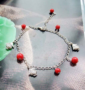 Women Girl Fashion Red turquoise Fish Wrist Anklet Bracelet Chain Gift for her