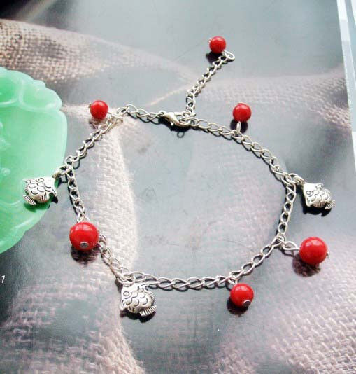 Women Girl Fashion Red turquoise Fish Wrist Anklet Bracelet Chain Gift for her