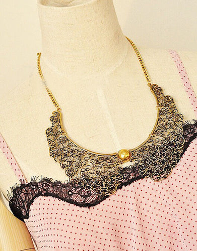 Women Retro Vintage Metallic metal Copper collar Gothic Party Necklace Pendant