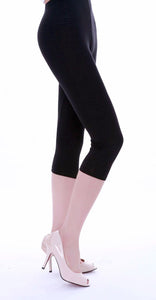 Women Lady Capri Cropped black cotton Yoga sports leggings Pants 8-10