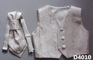 Boys Infant New Born Kid Party Wedding Christening Jacquard Vest Tie Gift Prop 5-9mths