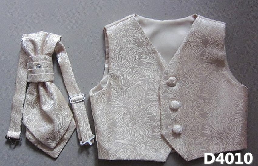 Boys Infant New Born Kid Party Wedding Christening Jacquard Vest Tie Gift Prop