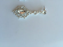 Elegant Silver Crystal Drop Earrings Bridal Evening Wear Long Earrings Ear Hook